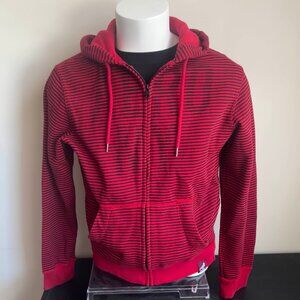 Y2K Grunge Aeropostale Red Striped Zip Up Hoodie